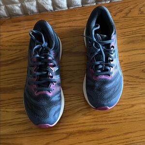 Asics Blue and Pink Athletic Shoes